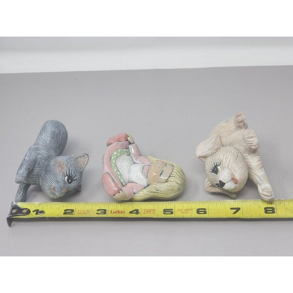 Vintage Ceramic Figurines Set Of 3: Girl With Dog & Cat Collectible Home Decor - Picture 10 of 10